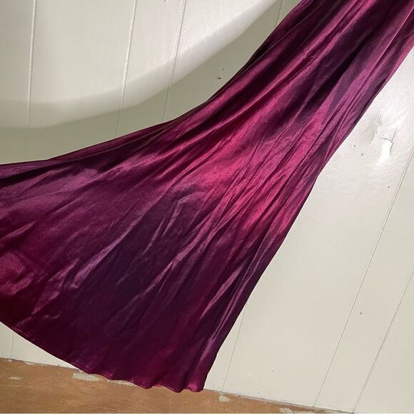 Vintage 90s Cache Satin‎ Corset Lace Up Back Maxi Gown 3/4 - Picture 7 of 13